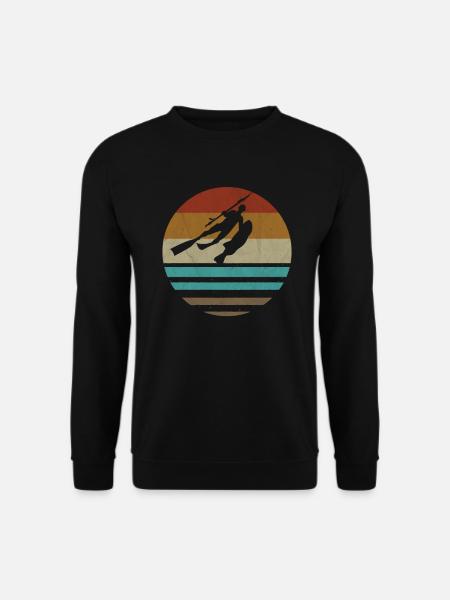 Speerfischen Vintage - Tauchen Fischen Geschenk - Unisex Pullover - Schwarz