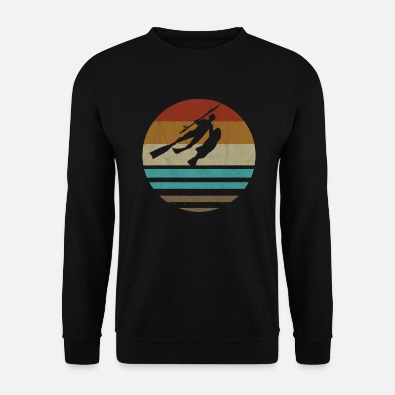 Speerfischen Vintage - Tauchen Fischen Geschenk - Unisex Pullover - Schwarz