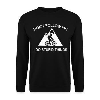 Mountain Bike MTB Funny Mountainbiker Gift - Unisex Sweatshirt - black - Front - Alina (178cm) & Michal (187cm)