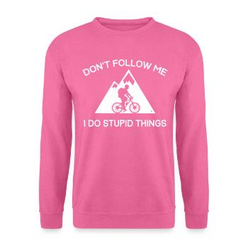 VTT Funny Mountainbiker VTT - Sweat-shirt Unisexe - rose - Devant