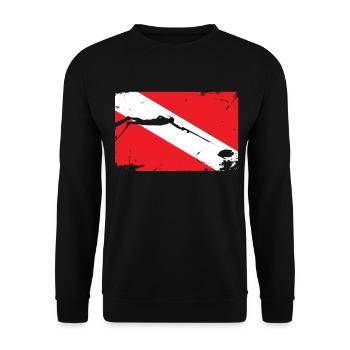 Spearfishing Flag - Diving Fishing Gift - Unisex Sweatshirt - black - Front - Alina (178cm) & Michal (187cm)