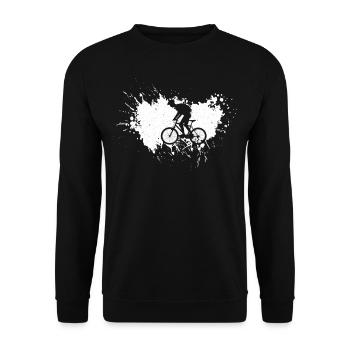 Mountain Bike MTB Mountain Bike Bicycle Gift - Unisex Sweatshirt - black - Front - Alina (178cm) & Michal (187cm)
