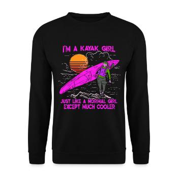 Je suis une chemise de cadeau de kayak de fille de kayak - Sweat-shirt Unisexe - noir - Devant - Alina (178cm) & Michal (187cm)