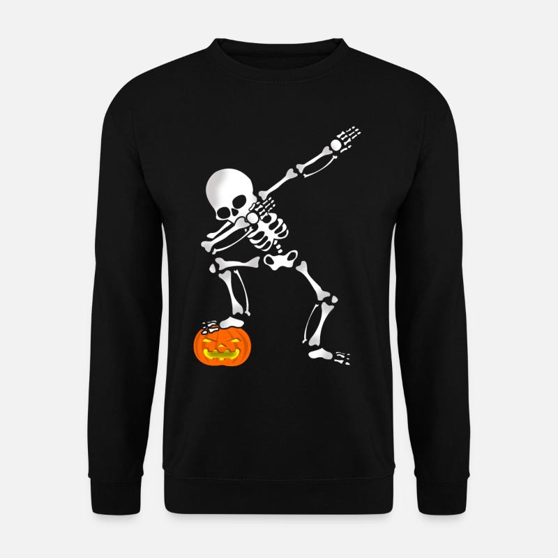 Dabbing Skeleton Halloween Skeleton - Unisex Sweatshirt - black