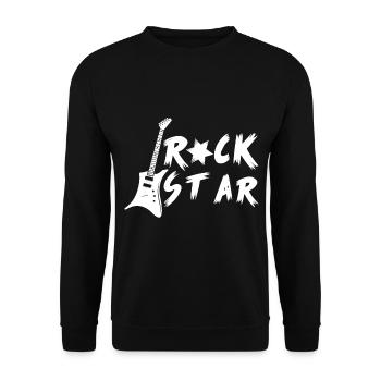 Rock star Gitarre Metal Rock n Roll Geschenkidee - Unisex Pullover - Schwarz - Vorne - Alina (178cm) & Michal (187cm)
