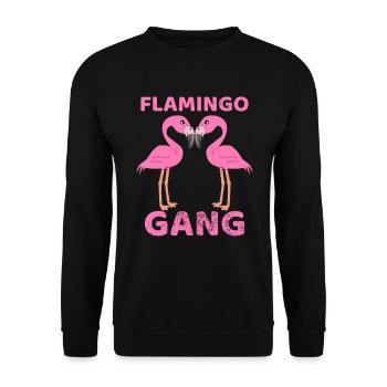 Flamingo Gang - Unisex Sweatshirt - black - Front - Alina (178cm) & Michal (187cm)
