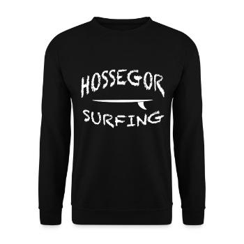 Hossegor Surfing Spot in Frankreich Geschenkidee - Unisex Pullover - Schwarz - Vorne - Alina (178cm) & Michal (187cm)