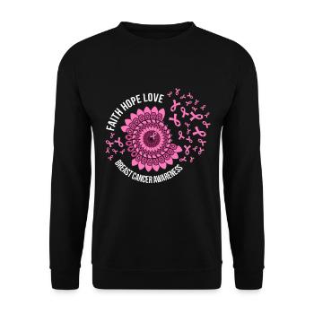 Faith Hope Love Breast Cancer Awareness - Sweat-shirt Unisexe - noir - Devant - Alina (178cm) & Michal (187cm)