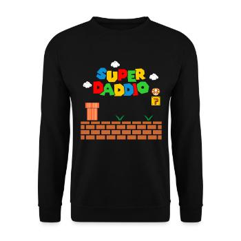 Super Daddio Vatertagsgeschenk Vater Geschenkidee - Unisex Pullover - Schwarz - Vorne - Alina (178cm) & Michal (187cm)