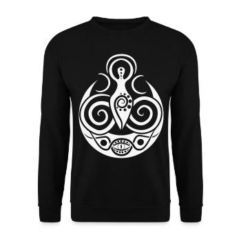 Wiccan witch goddess moon paganism - Unisex Sweatshirt - black - Front - Alina (178cm) & Michal (187cm)