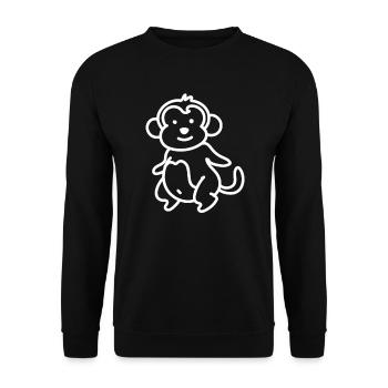 Monkey Monkey Cute Cute Gift Gift Idea - Unisex Sweatshirt - black - Front - Alina (178cm) & Michal (187cm)