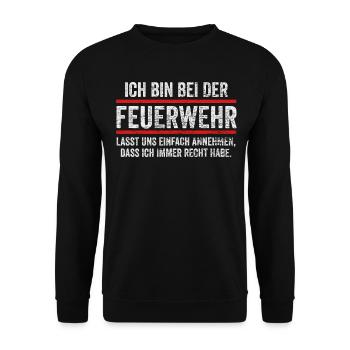 Feux bleus des pompiers - Sweat-shirt Unisexe - noir - Devant - Alina (178cm) & Michal (187cm)