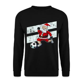 Fusball Père Noël Footballeur Noël tempête - Sweat-shirt Unisexe - noir - Devant - Alina (178cm) & Michal (187cm)