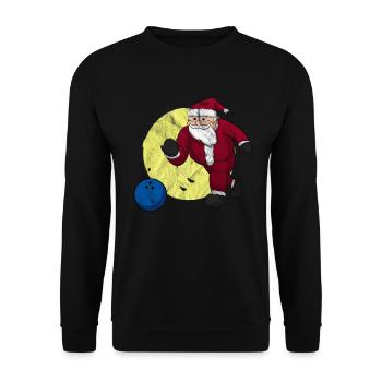 Bowling Santa Claus Bowler Christmas - Unisex Sweatshirt - black - Front - Alina (178cm) & Michal (187cm)