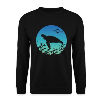 Turtle sea turtle conservation gift - Unisex Sweatshirt - black - Front - Alina (178cm) & Michal (187cm)