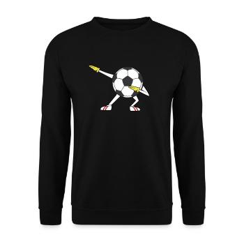 Dabbing Fußball Fusball Dab Pose Fußballer Jungen - Unisex Pullover - Schwarz - Vorne - Alina (178cm) & Michal (187cm)