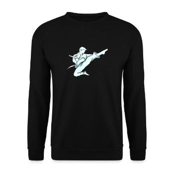 Karate karateka - Unisex Sweatshirt - black - Front - Alina (178cm) & Michal (187cm)
