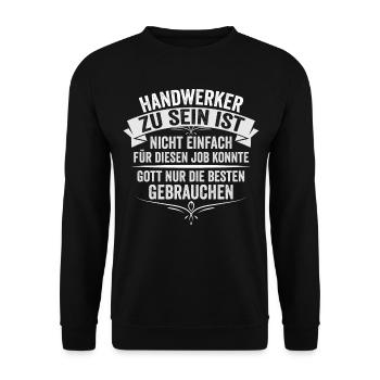 Handwerker Gott - Unisex Pullover - Schwarz - Vorne - Alina (178cm) & Michal (187cm)