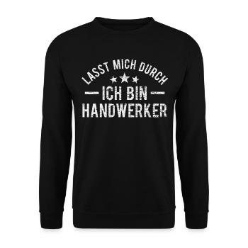 Handwerker Handwerk - Unisex Pullover - Schwarz - Vorne - Alina (178cm) & Michal (187cm)