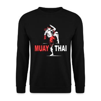 Muay Thai - Unisex Pullover - Schwarz - Vorne - Alina (178cm) & Michal (187cm)