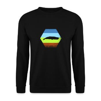 sperm whale - Unisex Sweatshirt - black - Front - Alina (178cm) & Michal (187cm)