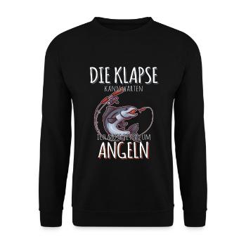 ANGELN ANGELN ANGELN - Unisex Pullover - Schwarz - Vorne - Alina (178cm) & Michal (187cm)