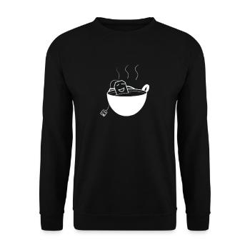 Funny comic tea design for cold winter days - Unisex Sweatshirt - black - Front - Alina (178cm) & Michal (187cm)