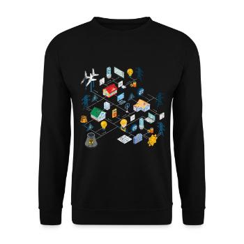 Electrician Hobby Sport Leisure Gift - Unisex Sweatshirt - black - Front - Alina (178cm) & Michal (187cm)
