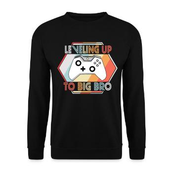 Level Up Big Brother To Big Brother Big Bro Soon - Unisex Sweatshirt - black - Front - Alina (178cm) & Michal (187cm)