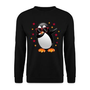 Dabbing Pingouin Dab dance lunettes de soleil étoiles lust - Sweat-shirt Unisexe - noir - Devant - Alina (178cm) & Michal (187cm)
