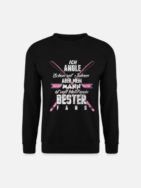 Anglerin Fisch See Geschenk - Unisex Pullover - Schwarz