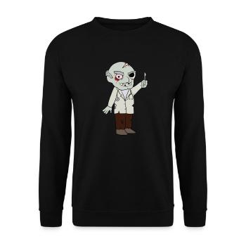 Zombie Doktor Arzt - Unisex Pullover - Schwarz - Vorne - Alina (178cm) & Michal (187cm)