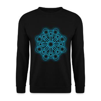 Sacred Geometry Psychedelic Goa - Unisex Pullover - Schwarz - Vorne - Alina (178cm) & Michal (187cm)