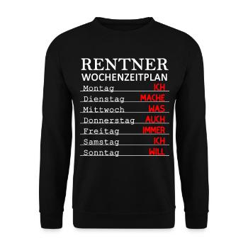 lustiges Pensionierung Geschenk Rentner Ruhestand - Unisex Pullover - Schwarz - Vorne - Alina (178cm) & Michal (187cm)