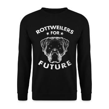 Rottweiler Kampfhund Tierschutz - Unisex Pullover - Schwarz - Vorne - Alina (178cm) & Michal (187cm)