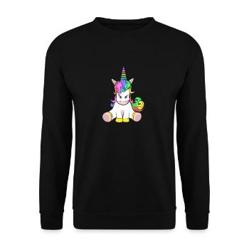 Sweet But Sour Unicorn Funny - Unisex Sweatshirt - black - Front - Alina (178cm) & Michal (187cm)