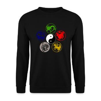 Qi Gong Qigong Meditation Thai Chi - Unisex Sweatshirt - black - Front - Alina (178cm) & Michal (187cm)