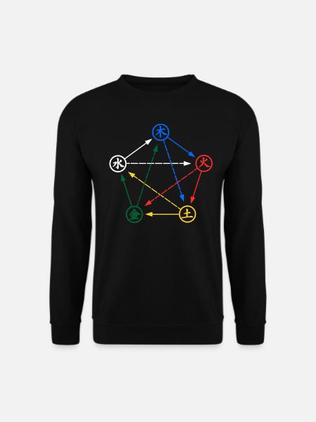 Qigong Qi Gong 5 Fünf Elemente Tai Chi Thai Chi - Unisex Pullover - Schwarz