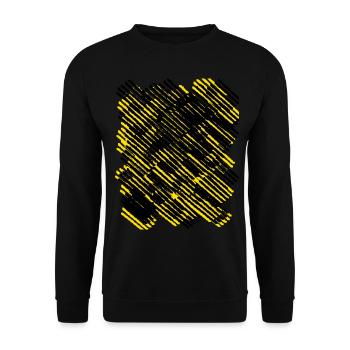 Schwarz Gelbe Streifen - Unisex Pullover - Schwarz - Vorne - Alina (178cm) & Michal (187cm)