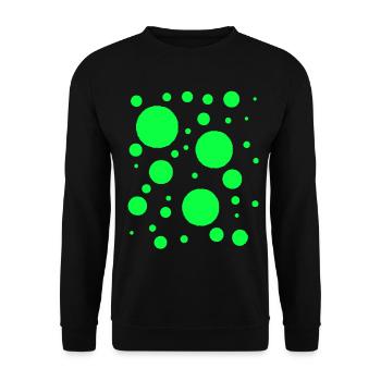 Neon Grüne Punkte - Unisex Pullover - Schwarz - Vorne - Alina (178cm) & Michal (187cm)