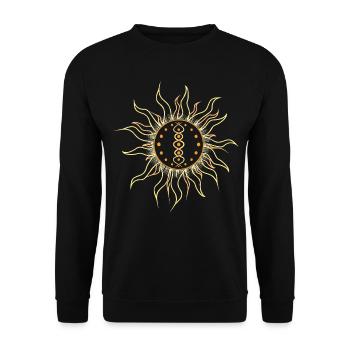 Sun yoga buddhism symbol - Unisex Sweatshirt - black - Front - Alina (178cm) & Michal (187cm)