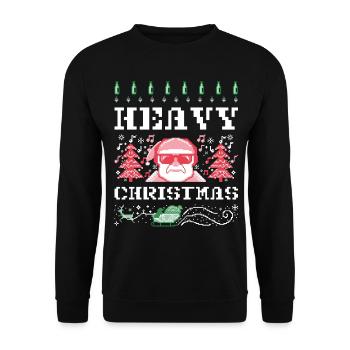Ugly Christmas Design Heavy Metal - Unisex Sweatshirt - black - Front - Alina (178cm) & Michal (187cm)