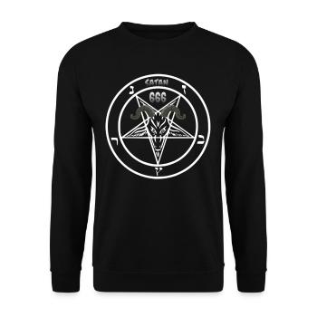 Satanisten Halloween 666 Antichirst Geschenkidee - Unisex Pullover - Schwarz - Vorne - Alina (178cm) & Michal (187cm)