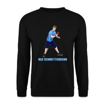 Old Schmetterhand Tischtennis - Unisex Pullover - Schwarz - Vorne - Alina (178cm) & Michal (187cm)