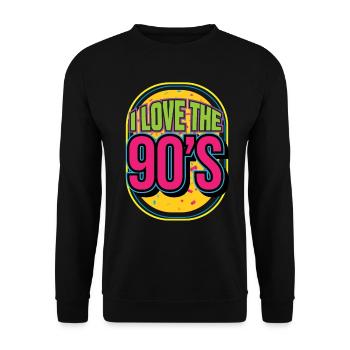 90 I love the 90's 90 Party cadeau - Sweat-shirt Unisexe - noir - Devant - Alina (178cm) & Michal (187cm)