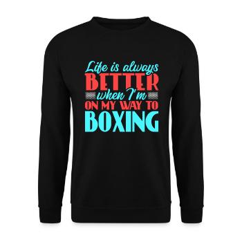 Boxing - Sweat-shirt Unisexe - noir - Devant - Alina (178cm) & Michal (187cm)