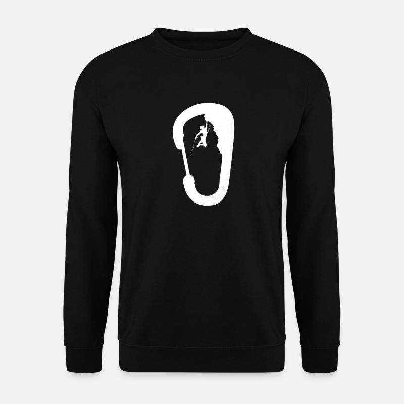 Klettern Karabiner - Kletterer Bergsport Geschenk - Unisex Pullover - Schwarz