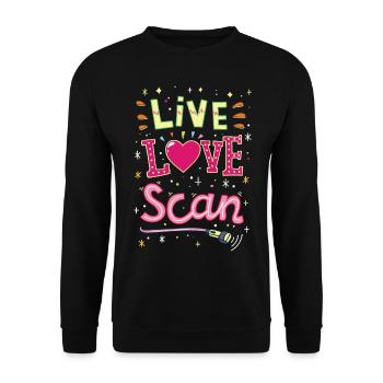 Krankenhaus Hebamme Sonograph Ultraschall - Unisex Pullover - Schwarz - Vorne - Alina (178cm) & Michal (187cm)
