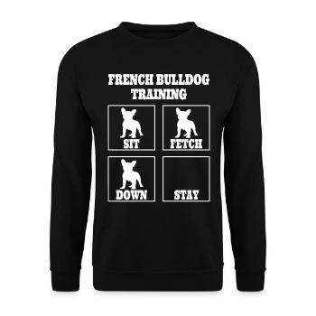French Bulldog - Unisex Sweatshirt - black - Front - Alina (178cm) & Michal (187cm)