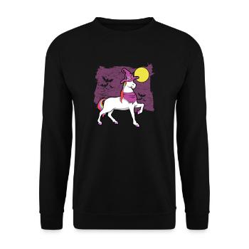 Sorcière Licorne Halloween - Sweat-shirt Unisexe - noir - Devant - Alina (178cm) & Michal (187cm)
